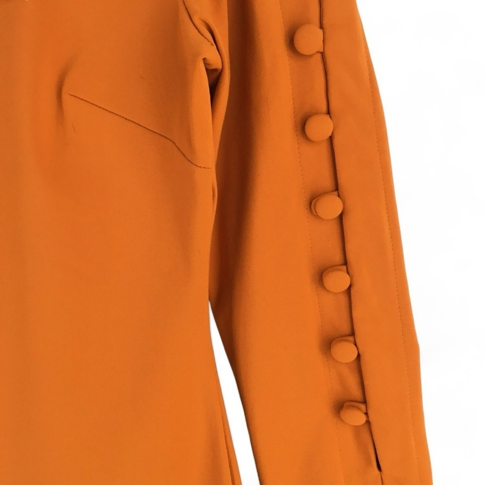 Cynthia Rawley burned orange hourglass sheath midi dress long sleeves size L - Picture 6 of 6